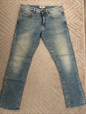 Incotex Cinque Sky Slim Light Blue Washed Slim Straight Jeans